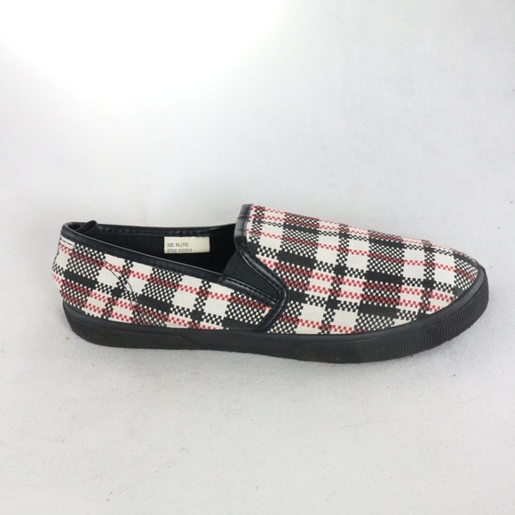 RUE21 ETC PAIR of Plaid Print Canvas Slip On Shoes Sz 10 US Women - Picture 3 of 8
